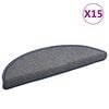 vidaXL Prostirke za stepenice 15 kom 56x17x3 cm svijetlo sive i plave poluokrugle