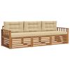 vidaXL Set vanjskih sofa s jastukom 3 pcs Prirodna i bež