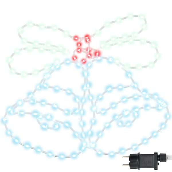 vidaXL Božićna zvona s 144 LED svjetlima Šareni 56 x 46 cm PVC