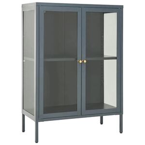 vidaXL Komoda antracit 75 x 35 x 105 cm od čelika i stakla