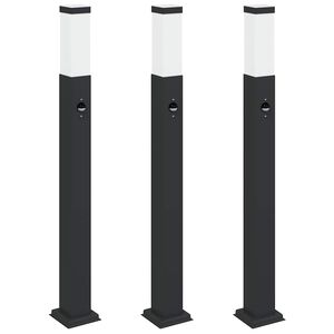 vidaXL Stupić za svjetlo sa senzorom 3 kom 80 cm crne IP44