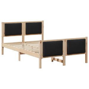 vidaXL Krevetna konstrukcija s uzglavljem Crna 120 x 200 cm tkanina