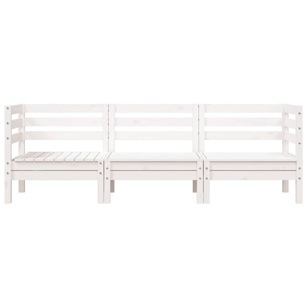 vidaXL Vrtni trosjed bijeli od masivne borovine