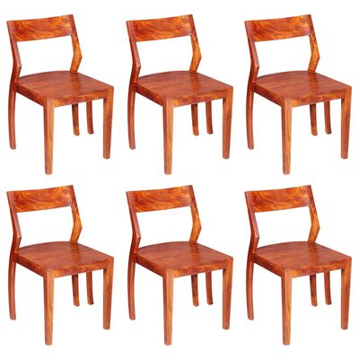 vidaXL Blagovaonske stolice od masivnog bagremovog drva i šišama 6 kom