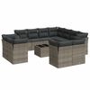 vidaXL 12-dijelni set vrtnih sofa od poliratana s jastucima sivi