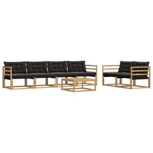 vidaXL Set vanjskih sofa 7 kom. Bijela i crna