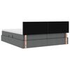 vidaXL Krevet s od storage Tamno siva 200 x 200 cm Lažna koža