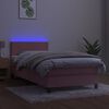 vidaXL Krevet box spring s madracem LED ružičasti 90x190 cm bar&scaron;unasti