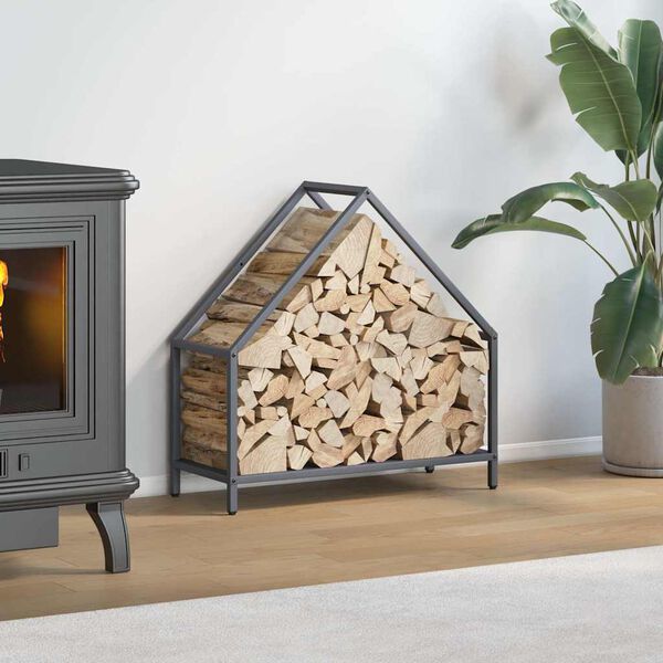 vidaXL Stalak za drva antracit 60x25x60 cm Hladno valjani čelik