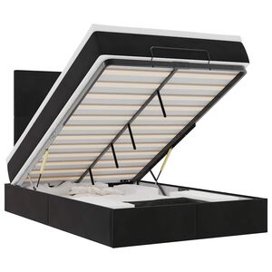 vidaXL Otomanski krevet s madracima crni 120x200 cm bar&scaron;unasti