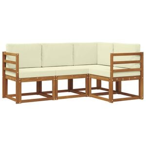 vidaXL Set vanjskih sofa s jastukom 4 pcs Prirodna i krem