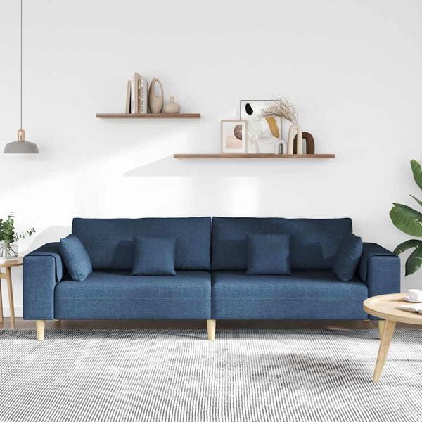 vidaXL Tkaninska sofa s jastukom Plava 208 cm tkanina