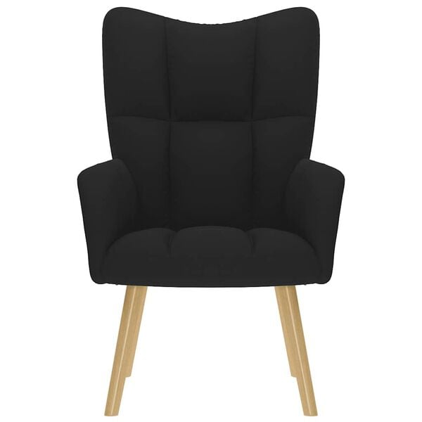 vidaXL Stolica za opuštanje od tkanine crna