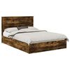vidaXL Krevet s od storage s ladicama Dimljeni hrast 160 x 200 cm