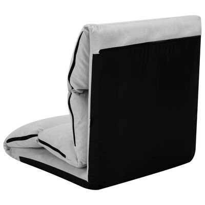 vidaXL Sklopiva podna stolica od mikrovlakana svjetlosiva