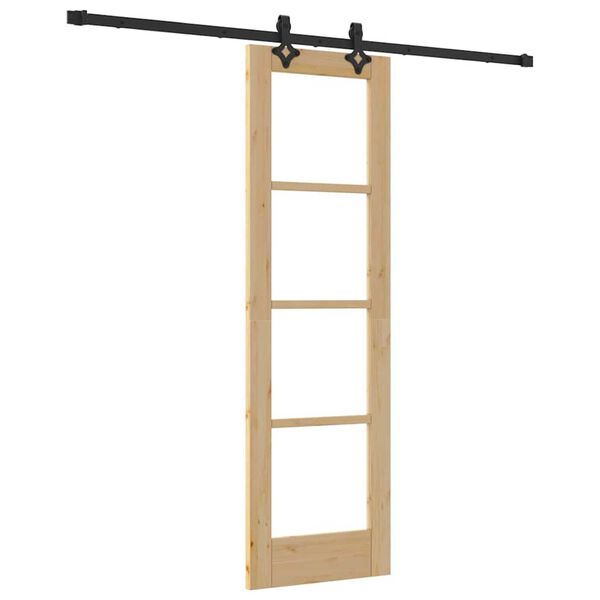 vidaXL Klizna vrata ORKDAL Prirodna i crna 61 x 198,5 cm