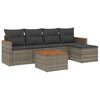vidaXL 6-dijelni set vrtnih sofa od poliratana s jastucima sivi