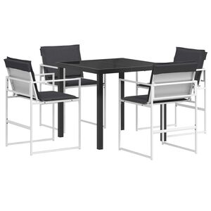 vidaXL Vrtni set za objed 5 pcs Bijela i antracit 80 x 80 x 73 cm
