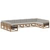 vidaXL Set vanjskih sofa s jastukom 10 pcs Prirodna i svjetlosiva
