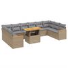 vidaXL 11-dijelni set vrtnih sofa od poliratana s jastucima bež