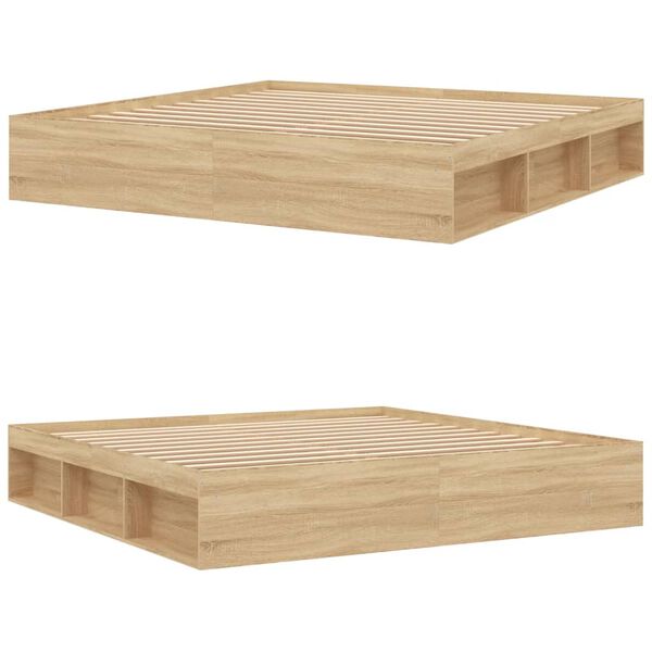 vidaXL Okvir za krevet boja hrasta sonome 200x200 cm