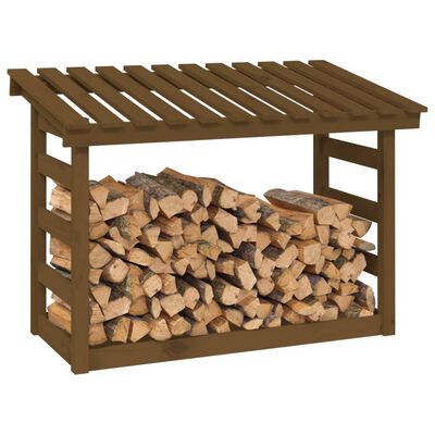 vidaXL Stalak za drva za ogrjev boja meda 108x64,5x78 cm od borovine