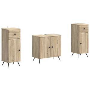 vidaXL Set za kupaonicu od 3 dijela BREDA Hrast sonoma