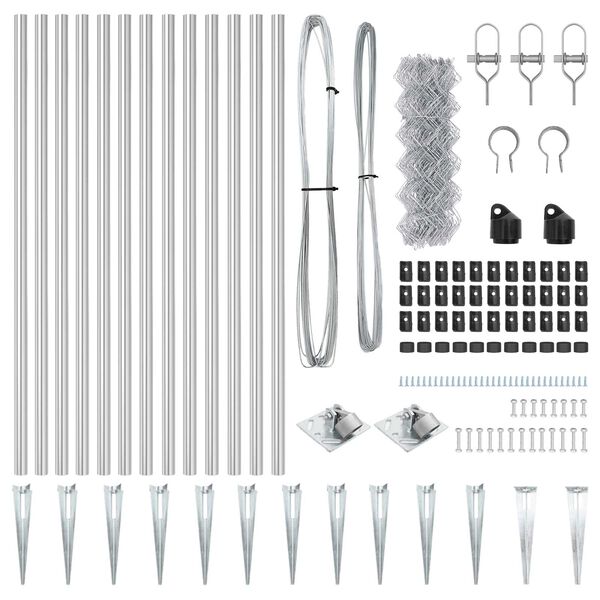 vidaXL Stup za ogradu Srebrno 25 x 0,6 m (40 x 40 mm mreža) Čelik