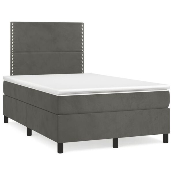 vidaXL Krevet box spring s madracem tamnosivi 120 x 190 cm bar&scaron;un