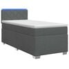 vidaXL Krevet s box springom, madracem i LED-om Tamnosiva 90 x 190 cm