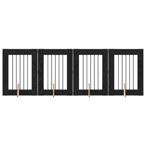 vidaXL Vrata za pse s postoljem 4 pcs Crni hrast 60 x 80 cm