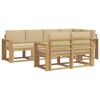 vidaXL Set vanjskih sofa 7 kom. Bijela i bež Poliester