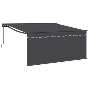 vidaXL Skrovita tenda Antracit 350 x 300 cm Poliester i aluminij