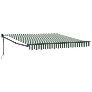 vidaXL Skrovita tenda Zelena i bijela 350 x 250 cm