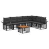 vidaXL Set vanjskih sofa 8 kom. Crna i tamno siva Poliester