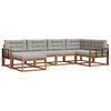 vidaXL Set vanjskih sofa 6 kom. Prirodna i svjetlosiva