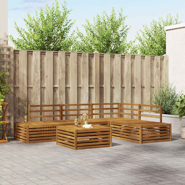 vidaXL Set vanjskih sofa 5 Komad Prirodna Čvrsto drvo akacije