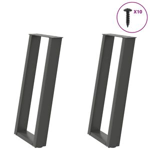 vidaXL Noge za konzolni stol u obliku slova U, 2 kom, antracit, 28 x (72-73) cm, čelik
