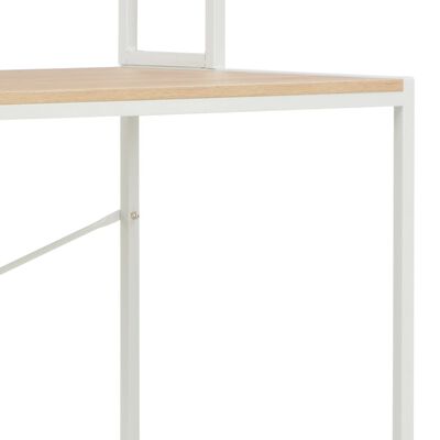 vidaXL Stol za računalo bijeli i boja hrasta 120 x 60 x 138 cm