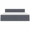 vidaXL Krevet s prostorom za pohranu s LED-om Tamno siva 200 x 200 cm