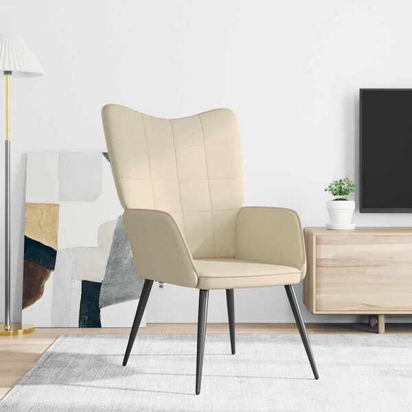 vidaXL Stolica za opu&scaron;tanje krem od tkanine