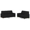 vidaXL 2-dijelni set sofa s jastucima crni od tkanine