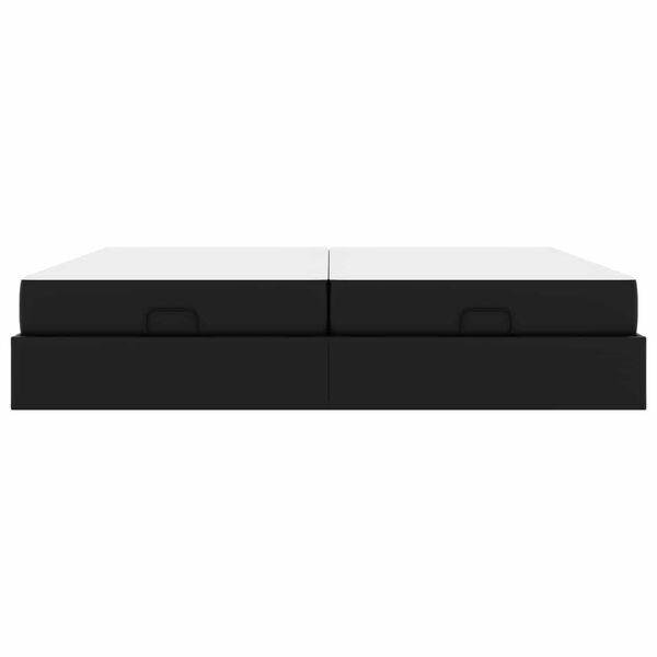 vidaXL Okvir kreveta s madracem Crna 200 x 200 cm Umjetna koža