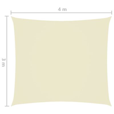 vidaXL Jedro za zaštitu od sunca od tkanine pravokutno 3 x 4 m krem
