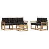 vidaXL Set vanjskih sofa s jastukom 6 pcs Bijela i crna
