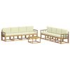 vidaXL Set vanjskih sofa 9 kom. Bijela i krem