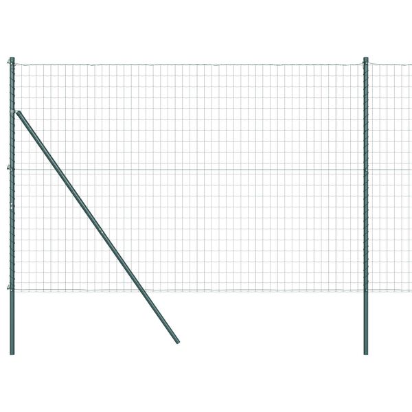 vidaXL Ograda s stupovima Zelena 1.5 x 10 m Čelik