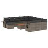 vidaXL 13-dijelni set vrtnih sofa od poliratana s jastucima sivi