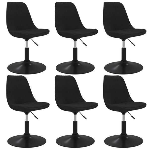 vidaXL Okretne blagovaonske stolice 6 kom crne bar&scaron;unaste