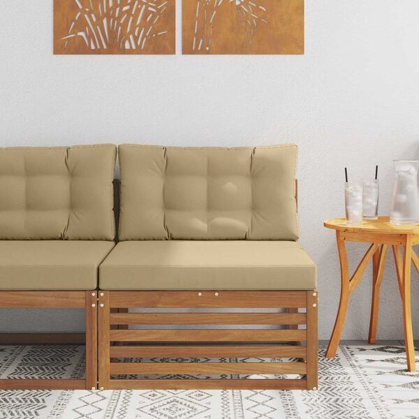 vidaXL Vanjska srednja sofa Čvrsto drvo akacije Prirodna